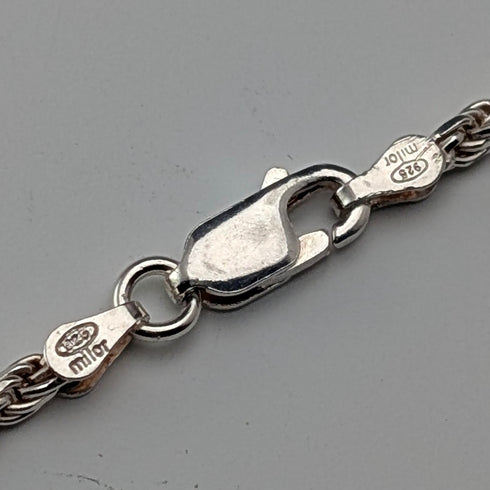 British vintage sterling silver twisted chain necklace 90cm 22.3g Milor